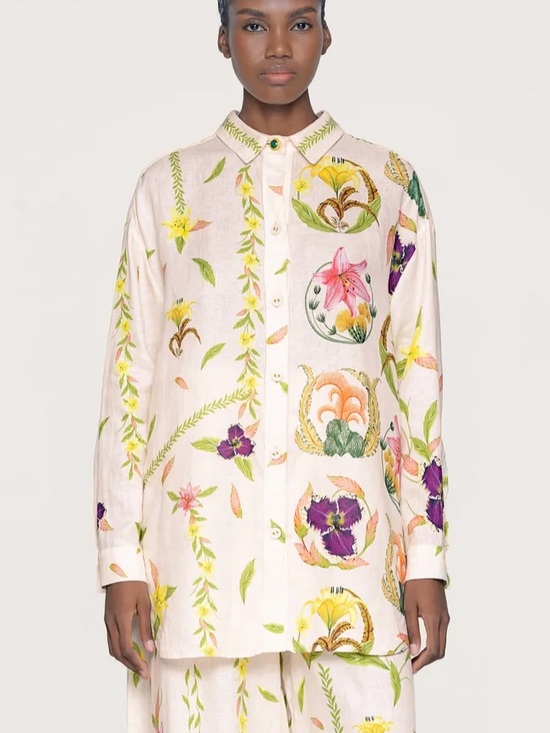 Agua Bendita Tops - Agua Bendita Pink Floral Button-Down Shirt